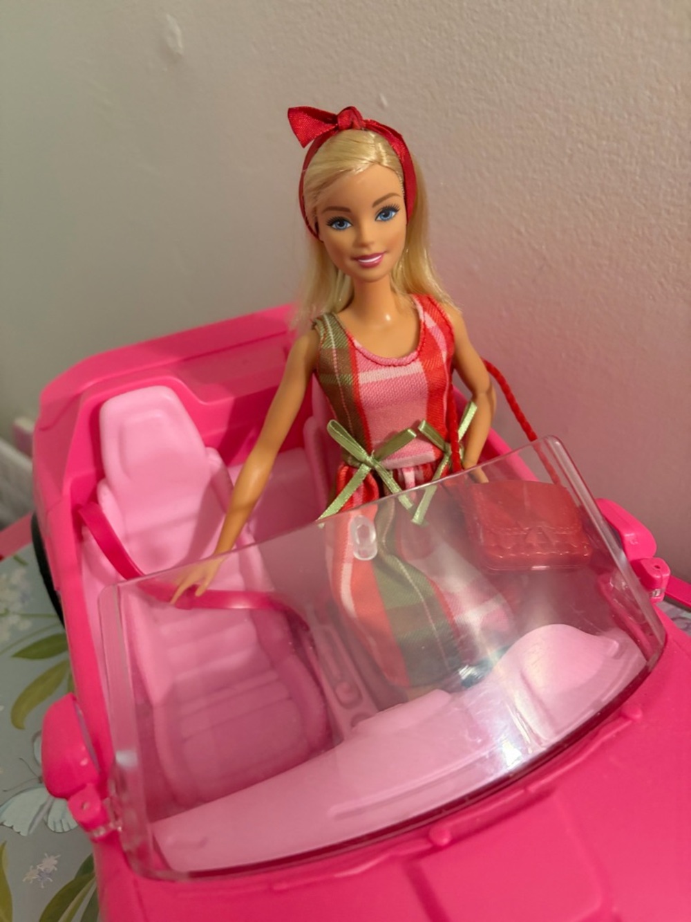Barbie Pink Convertible with Blonde Doll